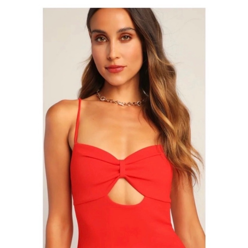 LULUS Red Cut Out Mini Dress - Picture 3 of 8